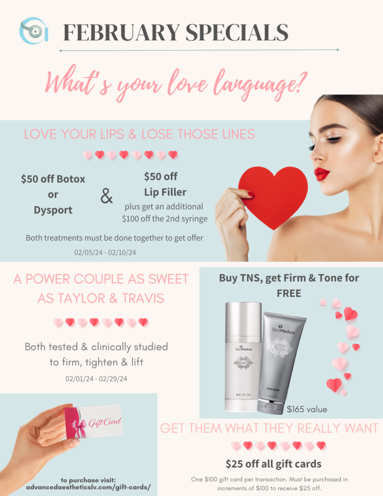 February Specials Lips and lines week product of the month gift cards